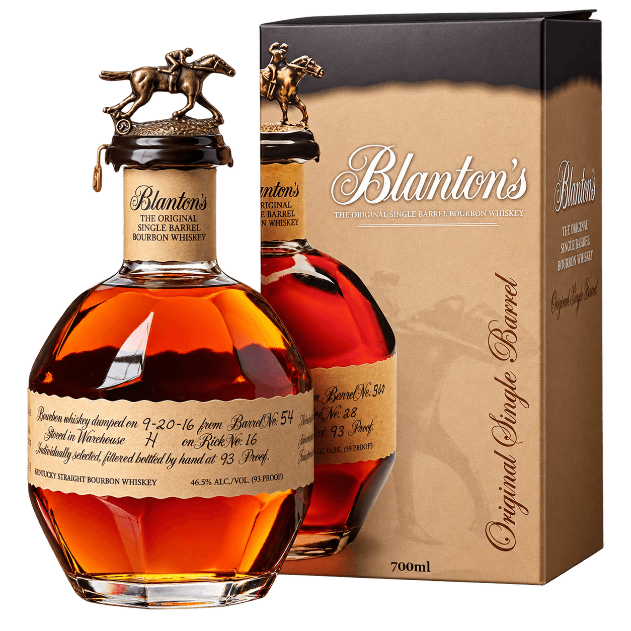 Botella y caja de Blanton’s Original Single Barrel
