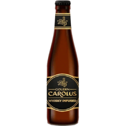 La imagen muestra la cerveza Carolus Whisky Infused disponible en the beer club