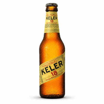 Botella de cerveza Keler 18 en formato 33 cl