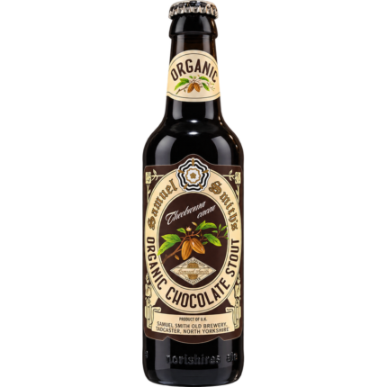 Botella de Samuel Smith Organic Chocolate Stout sin fondo