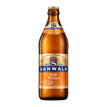 Botella de cerveza Sanwald Hefe Weizen sin fondo