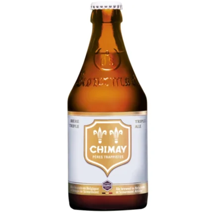 Botella de cerveza Chimay Blanca Triple 33 cl