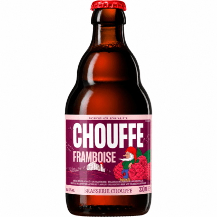 Botella de cerveza La Chouffe Framboise 33 cl, cerveza belga de frambuesa de 7 %