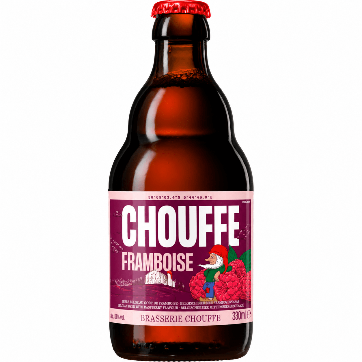 la-chouffe-framboise-33cl-1000 Botella de cerveza La Chouffe Framboise 33 cl, cerveza belga de frambuesa de 7 %