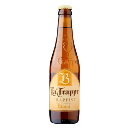 Botella de cerveza La Trappe Blonde 33 cl, cerveza trapense neerlandesa de 6,5 %