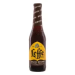 Botella de cerveza Leffe Brune 33 cl, Dubbel de abadía belga de 6,5% vol.