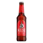 Botella de cerveza Madri Excepcional 33 cl, lager rubia