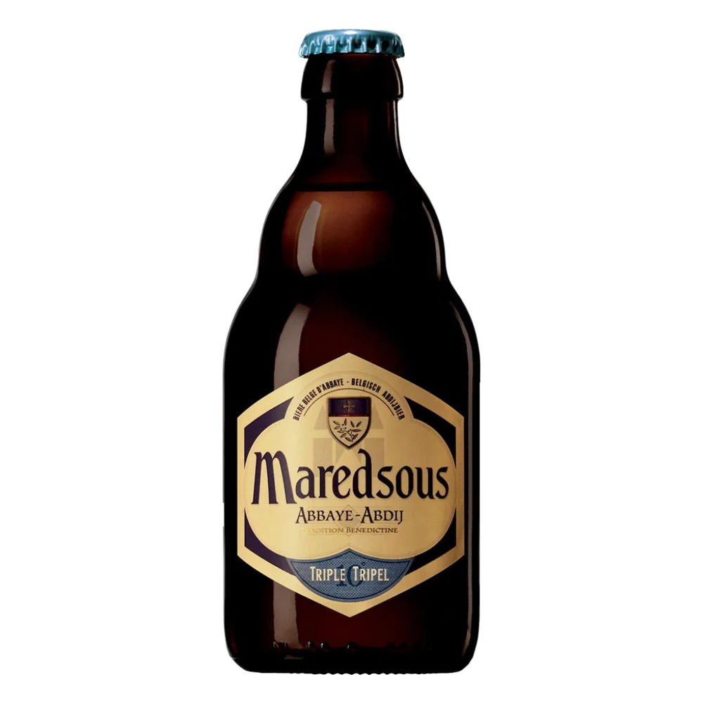 maredsous-10-triple-33cl-1000 Botella de cerveza Maredsous 10 Triple 33 cl, Tripel de abadía de 10% vol.