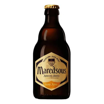 Botella de cerveza Maredsous 6 Blonde 33 cl, Blonde de abadía de 6% vol.