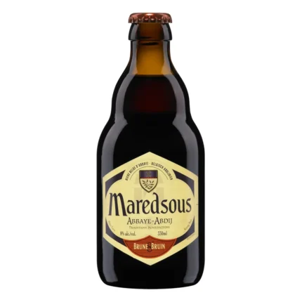 Botella de cerveza Maredsous 8 Brune 33 cl, Dubbel de abadía de 8% vol.