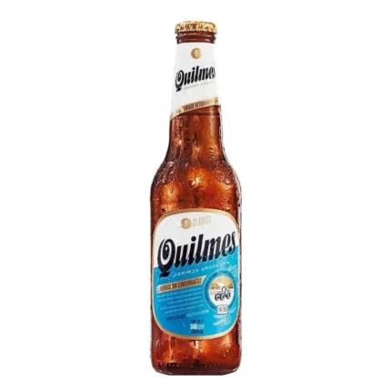 Botella de cerveza Quilmes 34 cl, lager rubia