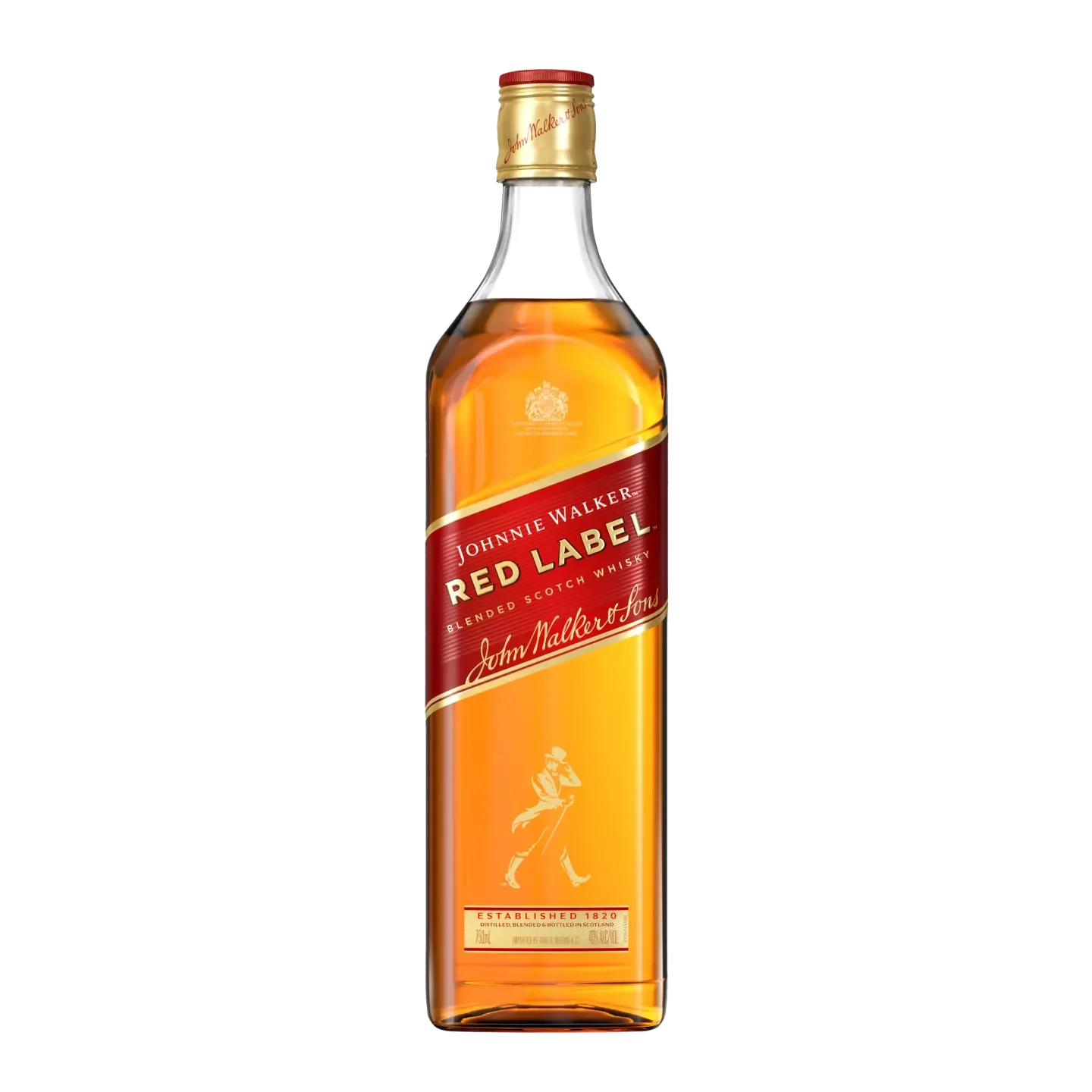 Johnnie Walker Red Label 70 cl Botella de Johnnie Walker Red Label de 70 cl sobre fondo blanco