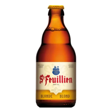 Botella de cerveza Saint Feuillien Blonde 33 cl, Blonde de abadía 7,5% vol.