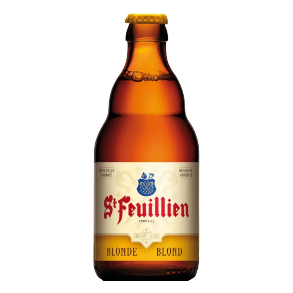 saint-feuillien-blonde-33cl-1000 Botella de cerveza Saint Feuillien Blonde 33 cl, Blonde de abadía 7,5% vol.