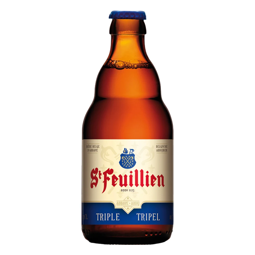 saint-feuillien-triple-33cl-1000 Botella de cerveza Saint Feuillien Triple 33 cl, Tripel de abadía 8,5% vol.