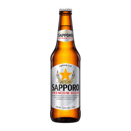 Botella de cerveza Sapporo Premium Beer 33 cl