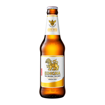 Botella de cerveza Singha 33 cl sin fondo