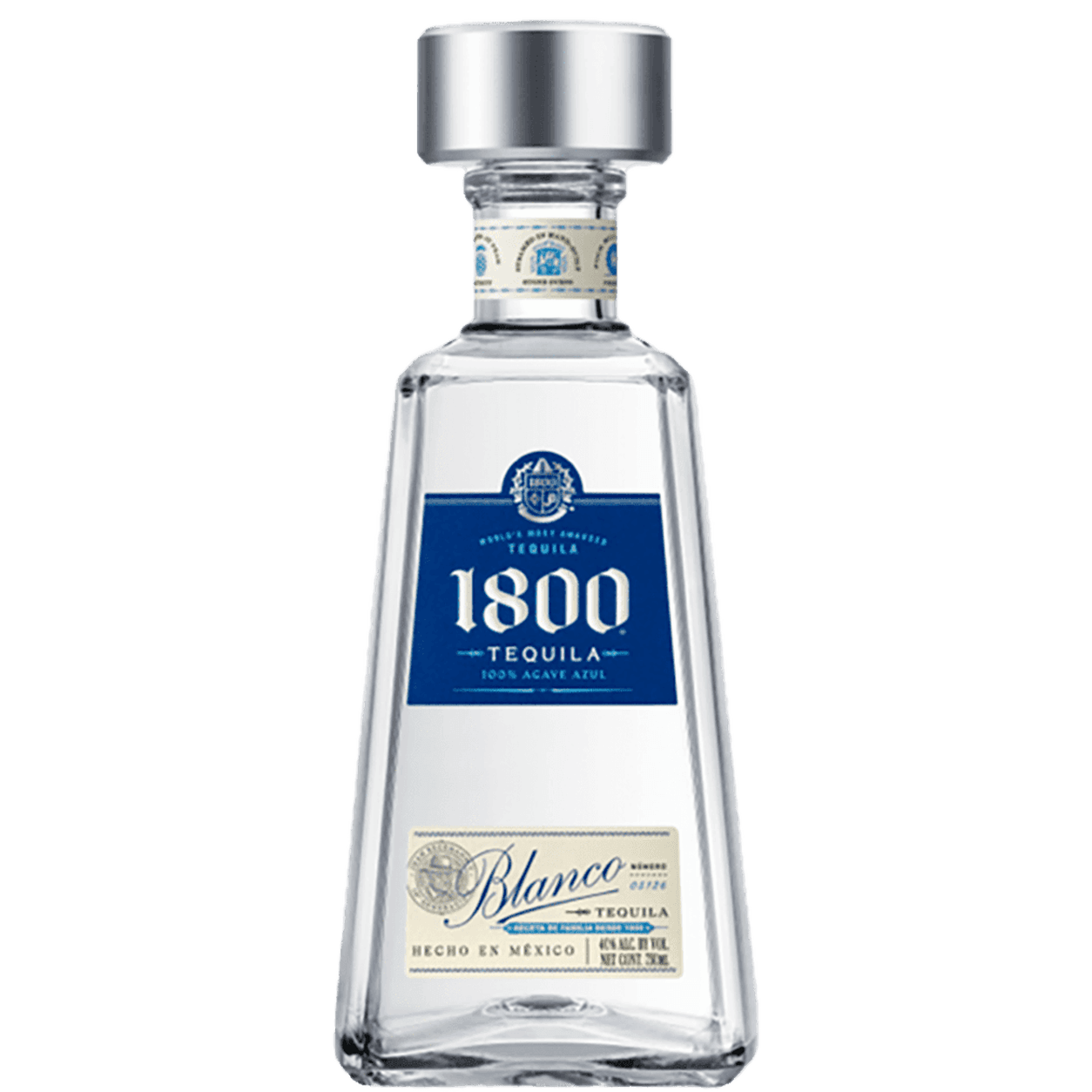 1800 Blanco Tequila 70 cl — imagen cuadrada Botella de 1800 Blanco Tequila 70 cl sin fondo