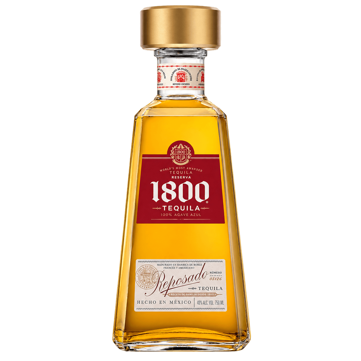 1800 Reposado Tequila Botella de 1800 Reposado Tequila sin fondo