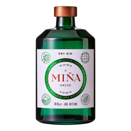 Botella de A Miña Orixe Dry Gin 70 cl sin fondo