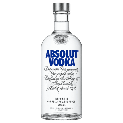 Botella de Absolut Vodka Original 70 cl sin fondo