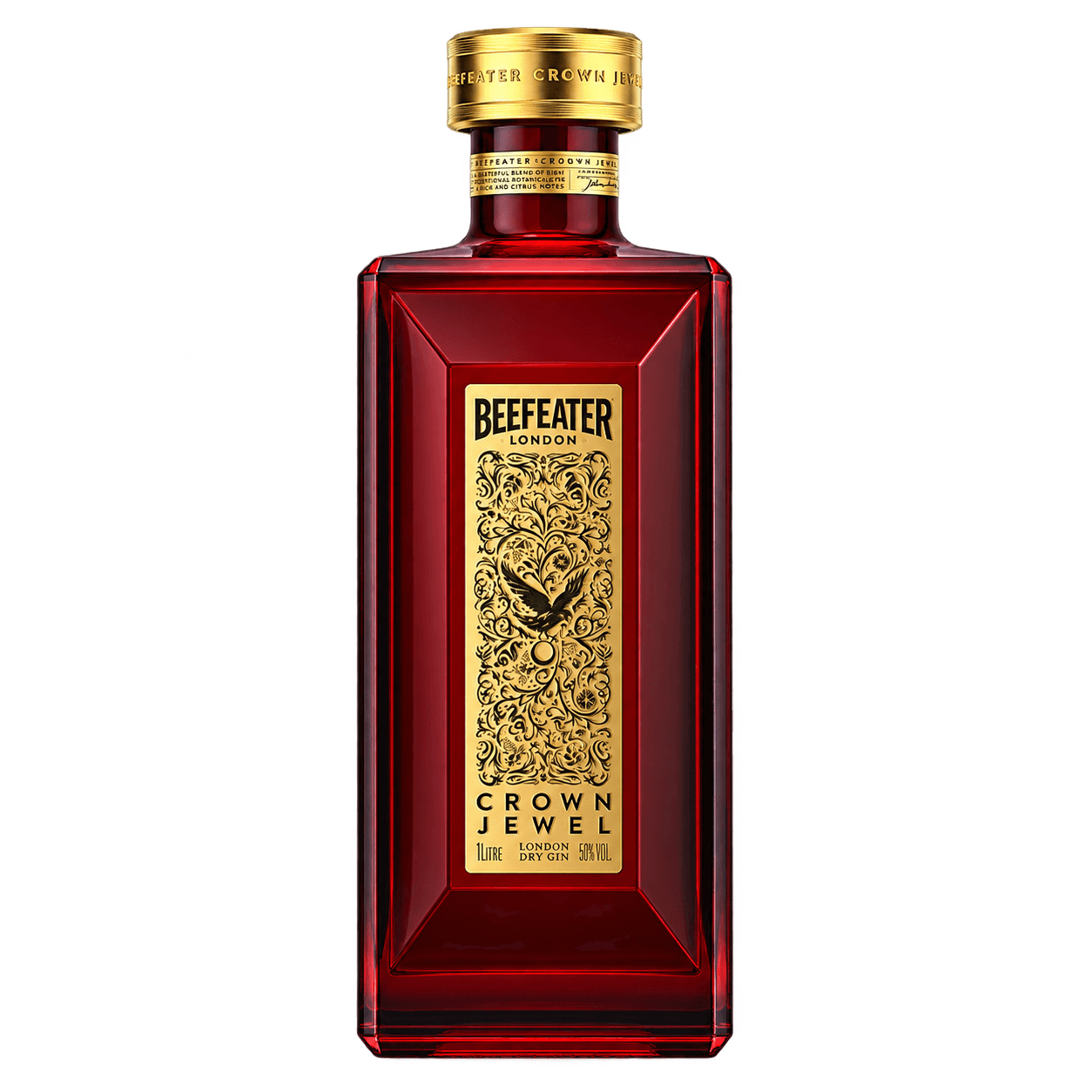 Beefeater Crown Jewel Gin 1 l Botella de Beefeater Crown Jewel Gin de 1 litro, vista frontal
