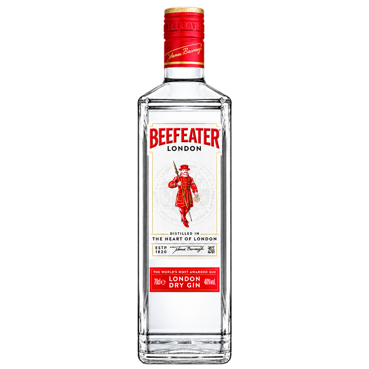 Beefeater London Dry Gin 70 cl Botella de Beefeater London Dry Gin de 70 cl sin fondo