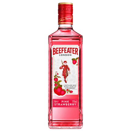Botella de Beefeater Pink Strawberry Gin 70 cl sin fondo