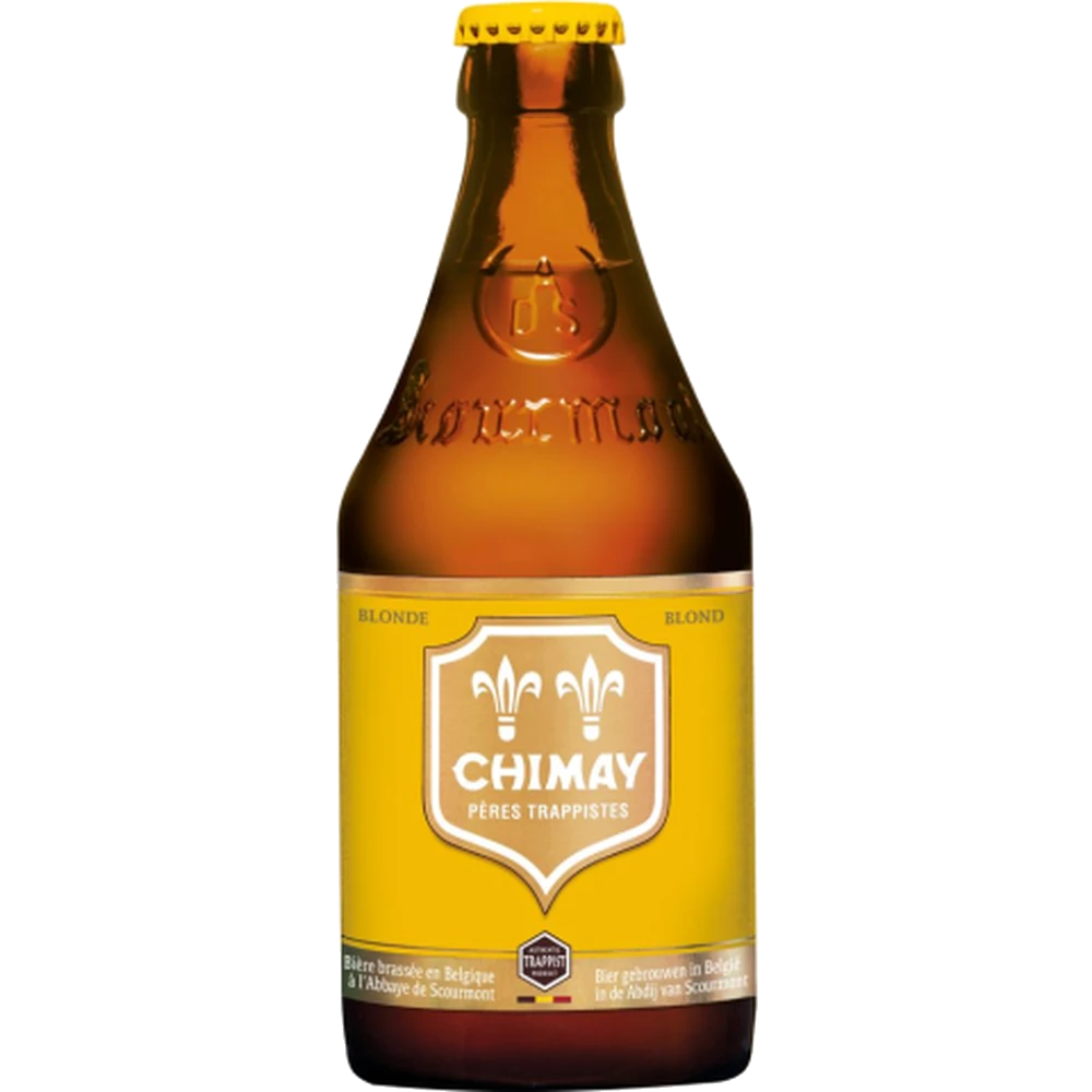 Chimay Jaune 33 cl — sin fondo Botella de cerveza Chimay Jaune 33 cl