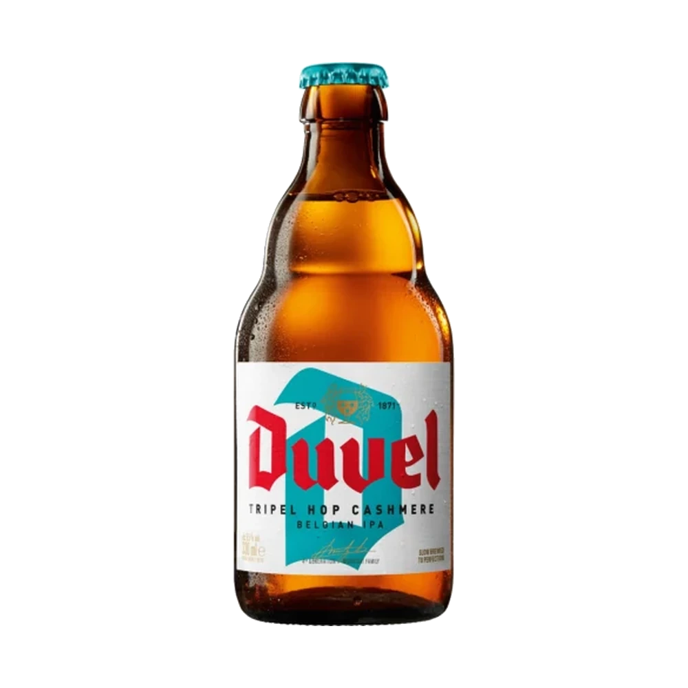 Duvel Tripel Hop Cashmere 33 cl — sin fondo Botella de cerveza Duvel Tripel Hop Cashmere 33 cl