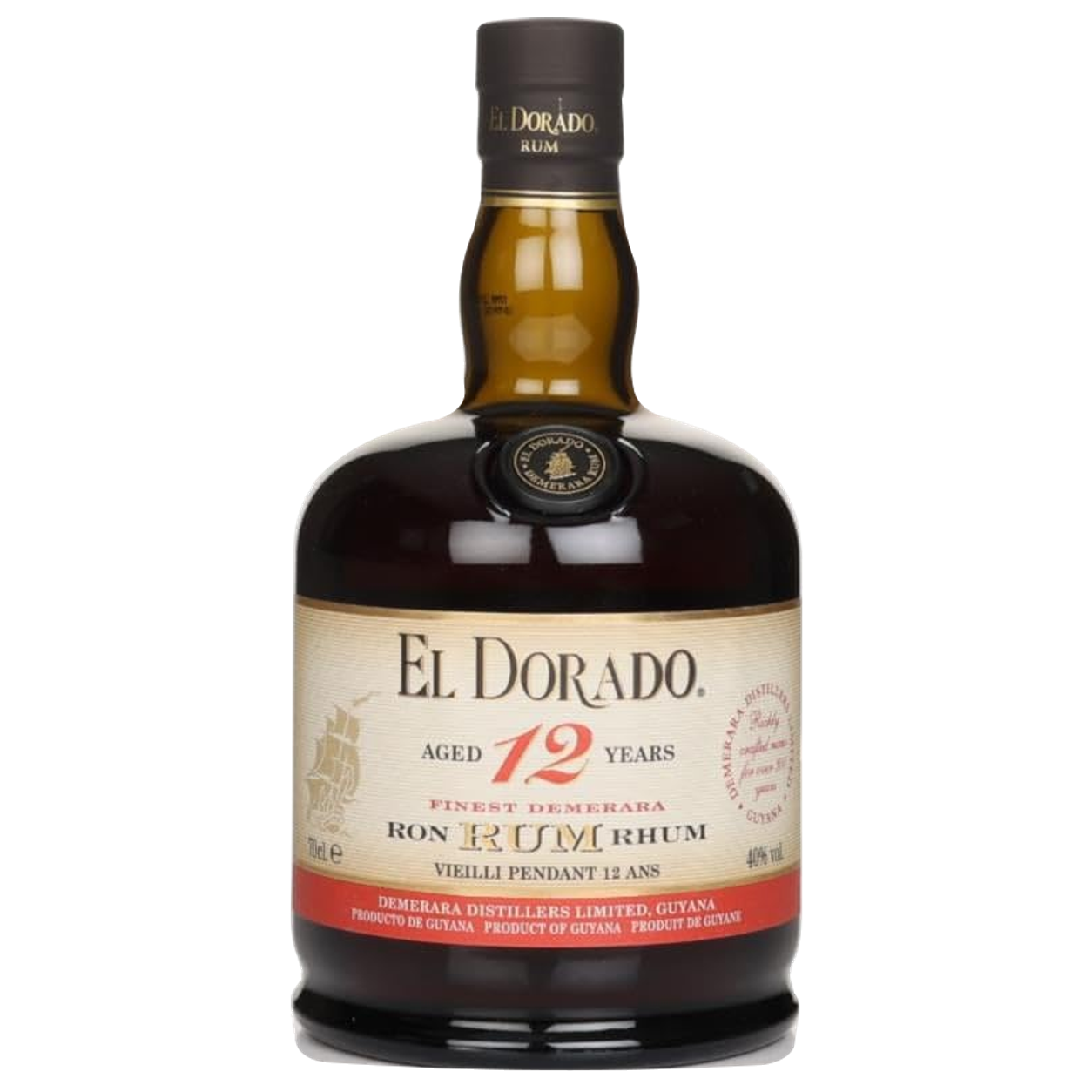el-dorado-12-anos-70-cl Botella de El Dorado 12 años