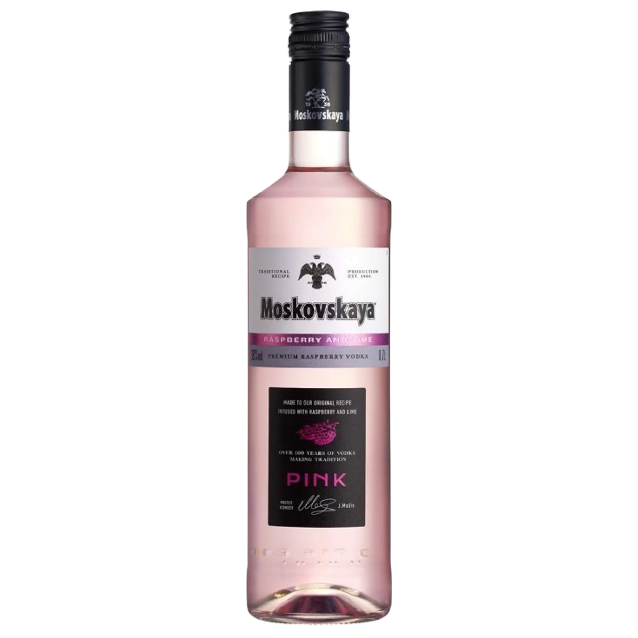 Moskovskaya pink raspberry & lime 70cl — sin fondo Moskovskaya pink raspberry & lime 70cl
