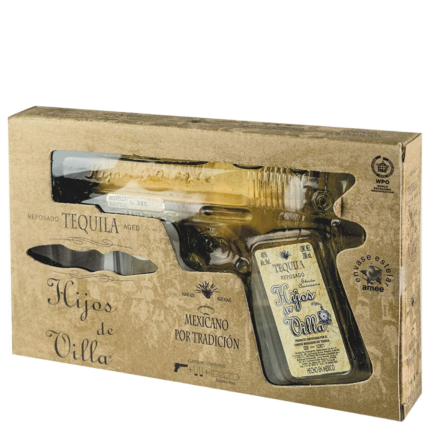 Tequila hijos de villa reposado 20cl con 2 vasos