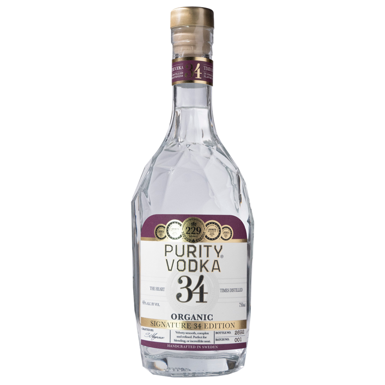 Purity organic craft nordic signature 34 vodka 70cl — sin fondo Purity organic craft nordic signature 34 vodka 70cl