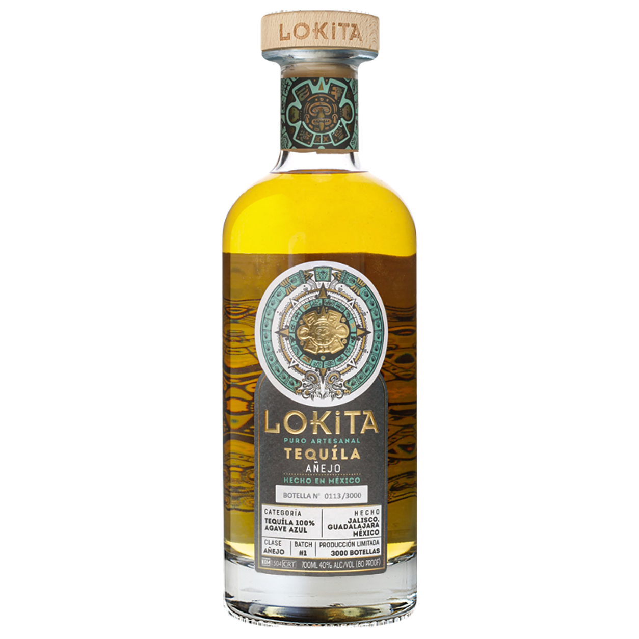 Lokita tequila añejo 100% agave azul 70cl — sin fondo Lokita tequila añejo 100% agave azul 70cl