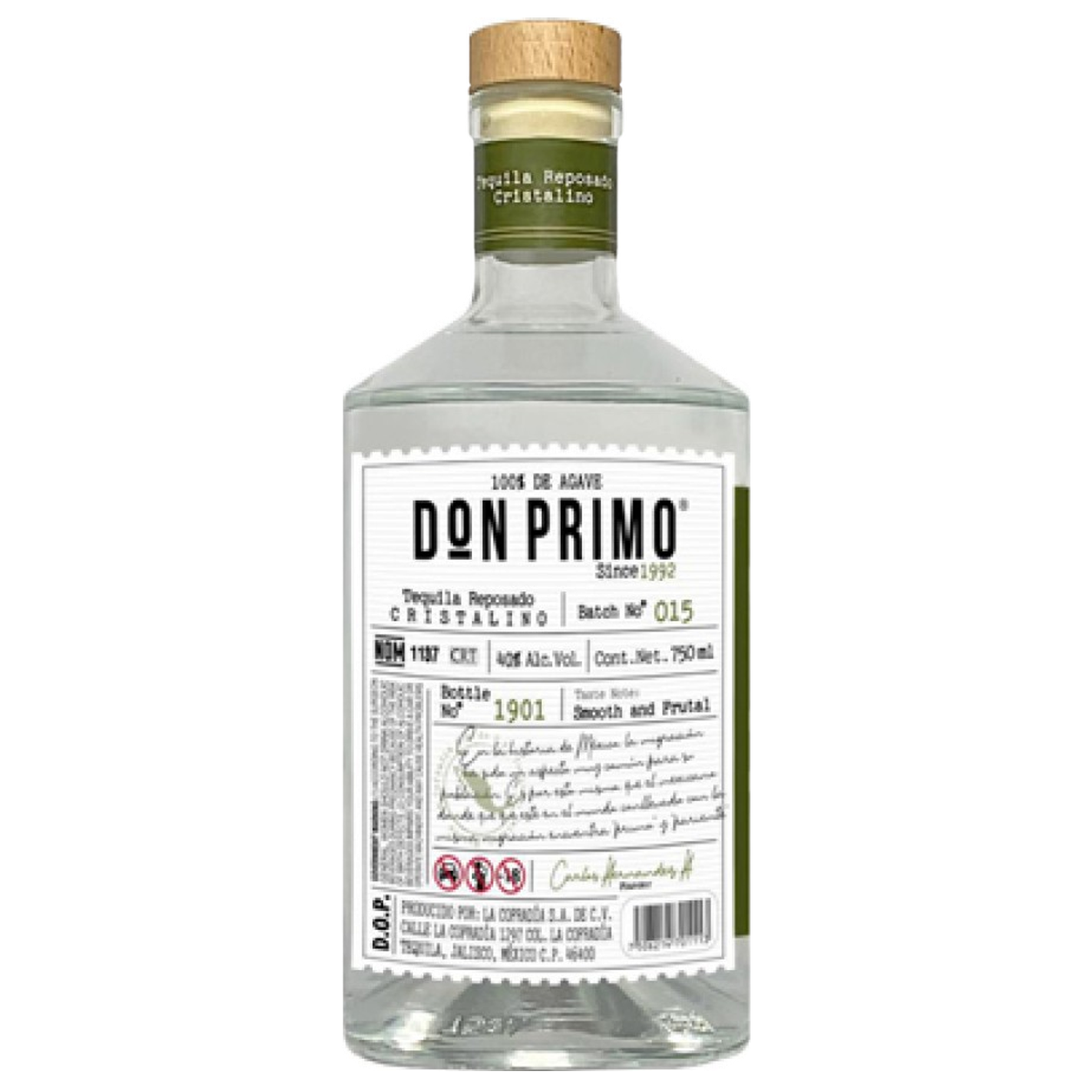 Tequila don primo reposado cristalino 100% agave — sin fondo Tequila don primo reposado cristalino 100% agave