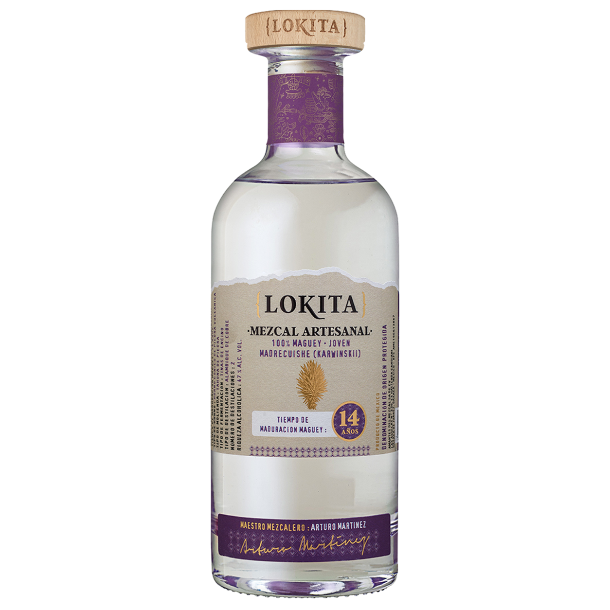 Lokita mezcal agave madrecuixe 14 años 70cl — sin fondo Lokita mezcal agave madrecuixe 14 años 70cl