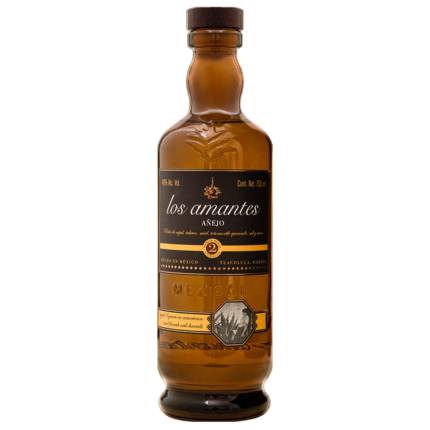 Mezcal artesanal los amantes añejado 2 años en barrica de roble francés
