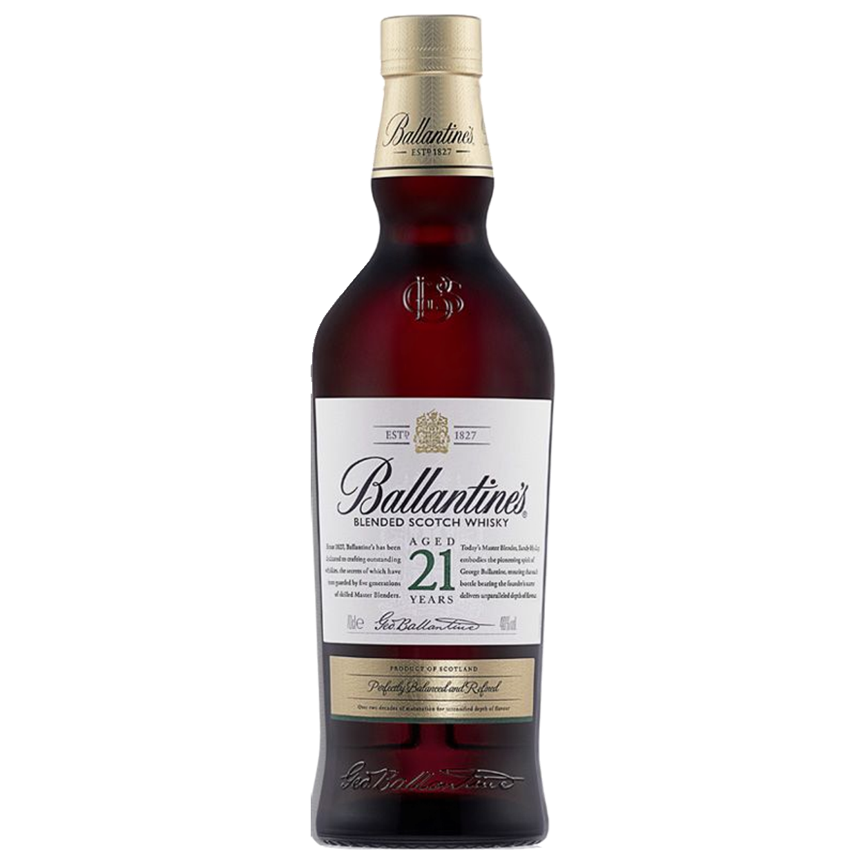 Ballantines 21 años 70cl — sin fondo Ballantines 21 años 70cl