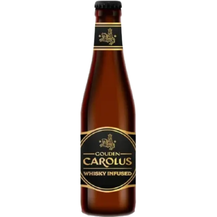 La imagen muestra la cerveza Carolus Whisky Infused disponible en the beer club