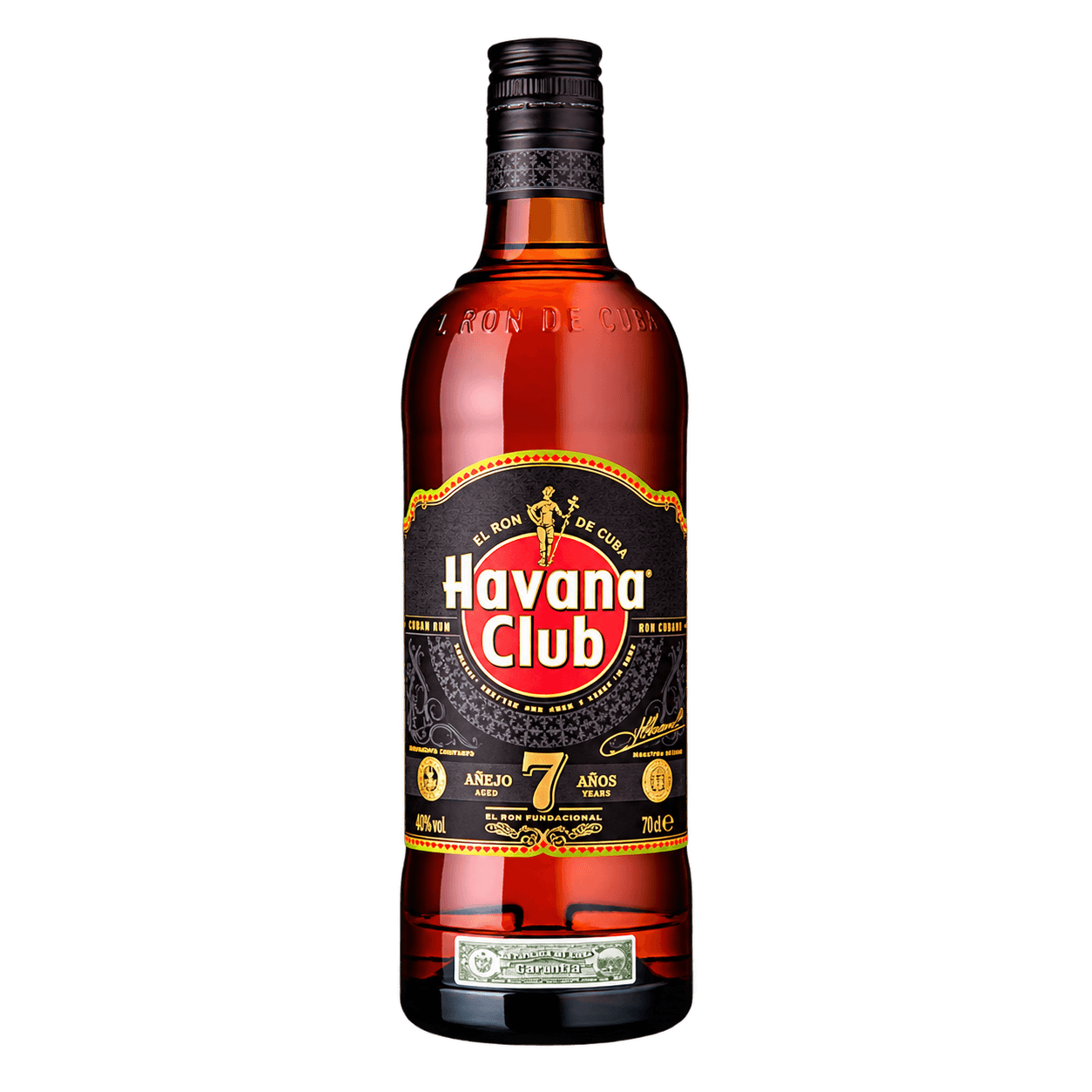 Havana Club 7 Años Ron 70 cl — sin fondo Botella de Havana Club 7 Años Ron 70 cl