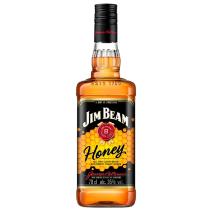 Botella de Jim Beam Honey sobre fondo transparente