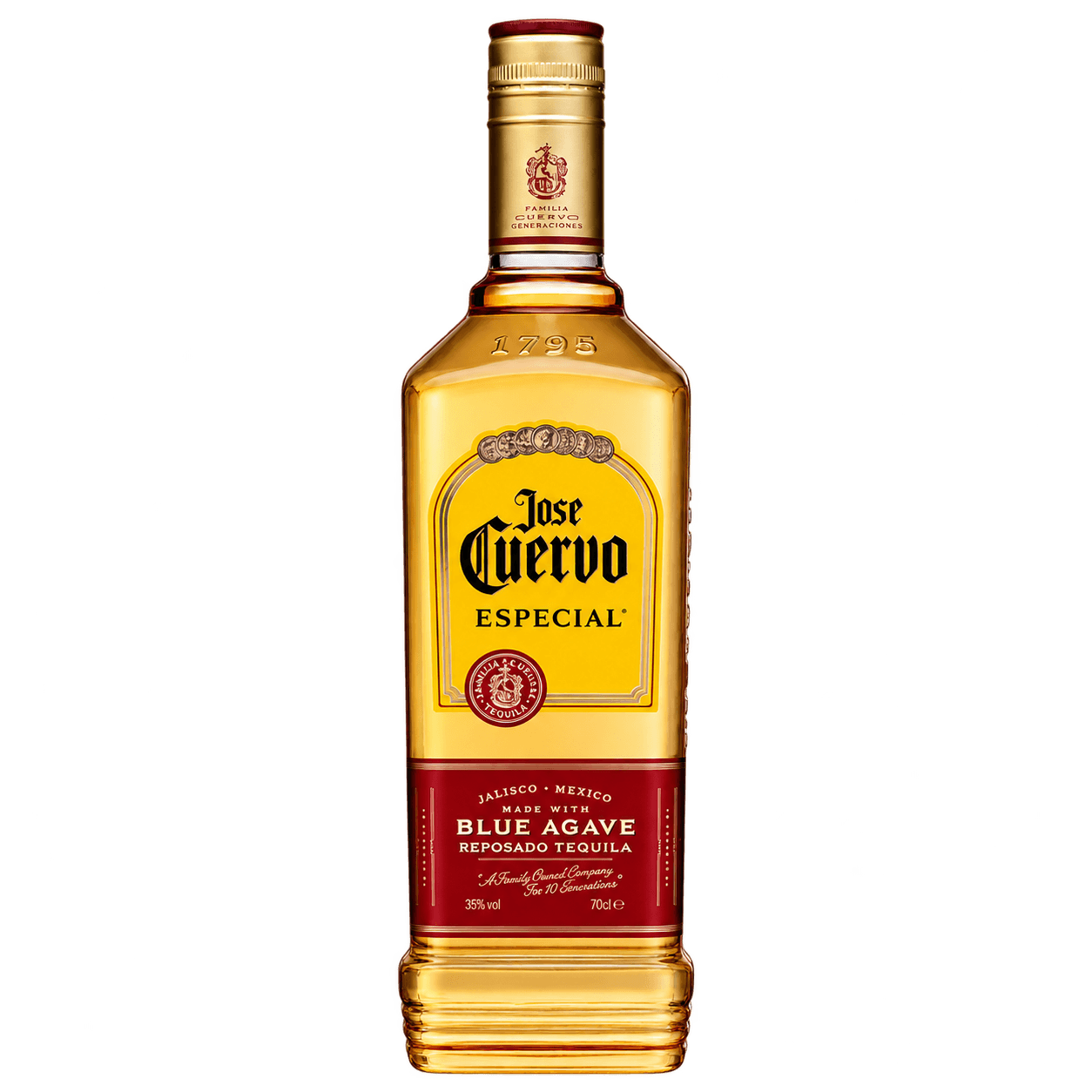 José Cuervo Especial Reposado Tequila 70 cl Botella de José Cuervo Especial Reposado Tequila 70 cl sin fondo
