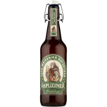 La imagen muestra la cerveza Kapuziner Weissbier 50Cl disponible en the beer club