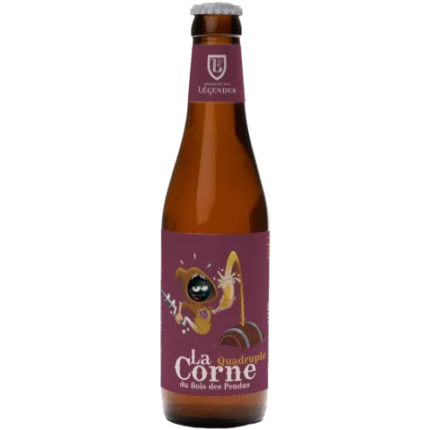 La imagen muestra la cerveza La Corne Hiver Quadruple 33Cl disponible en the beer club