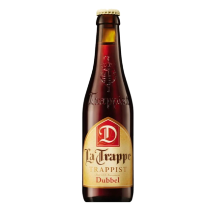Botella de cerveza La Trappe Dubbel 33 cl, cerveza trapense neerlandesa de 7 %