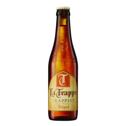 Botella de cerveza La Trappe Tripel 33 cl, cerveza trapense neerlandesa de 8 %