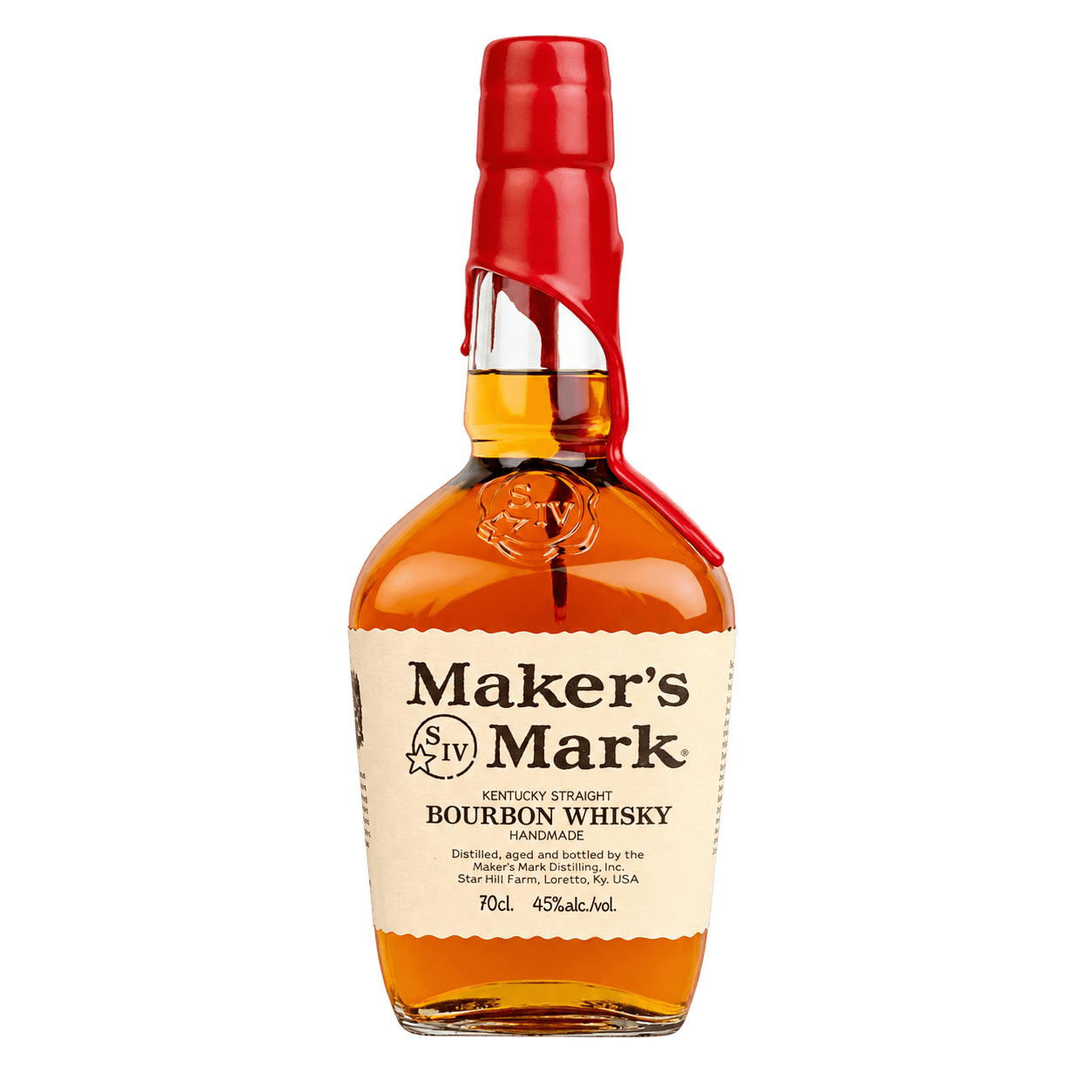 Maker’s Mark 70 cl — sin fondo Botella de Maker’s Mark Bourbon 70 cl sin fondo