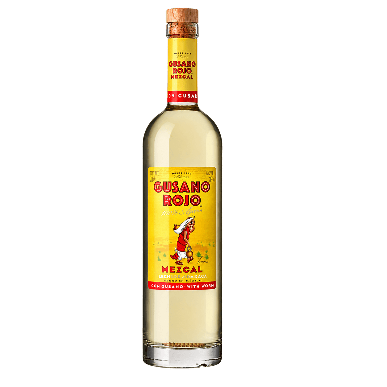 Mezcal Gusano Rojo 70 cl — imagen cuadrada Botella de Mezcal Gusano Rojo 70 cl sin fondo