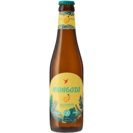 La imagen muestra la cerveza Mongozo Platano 33Cl disponible en the beer club